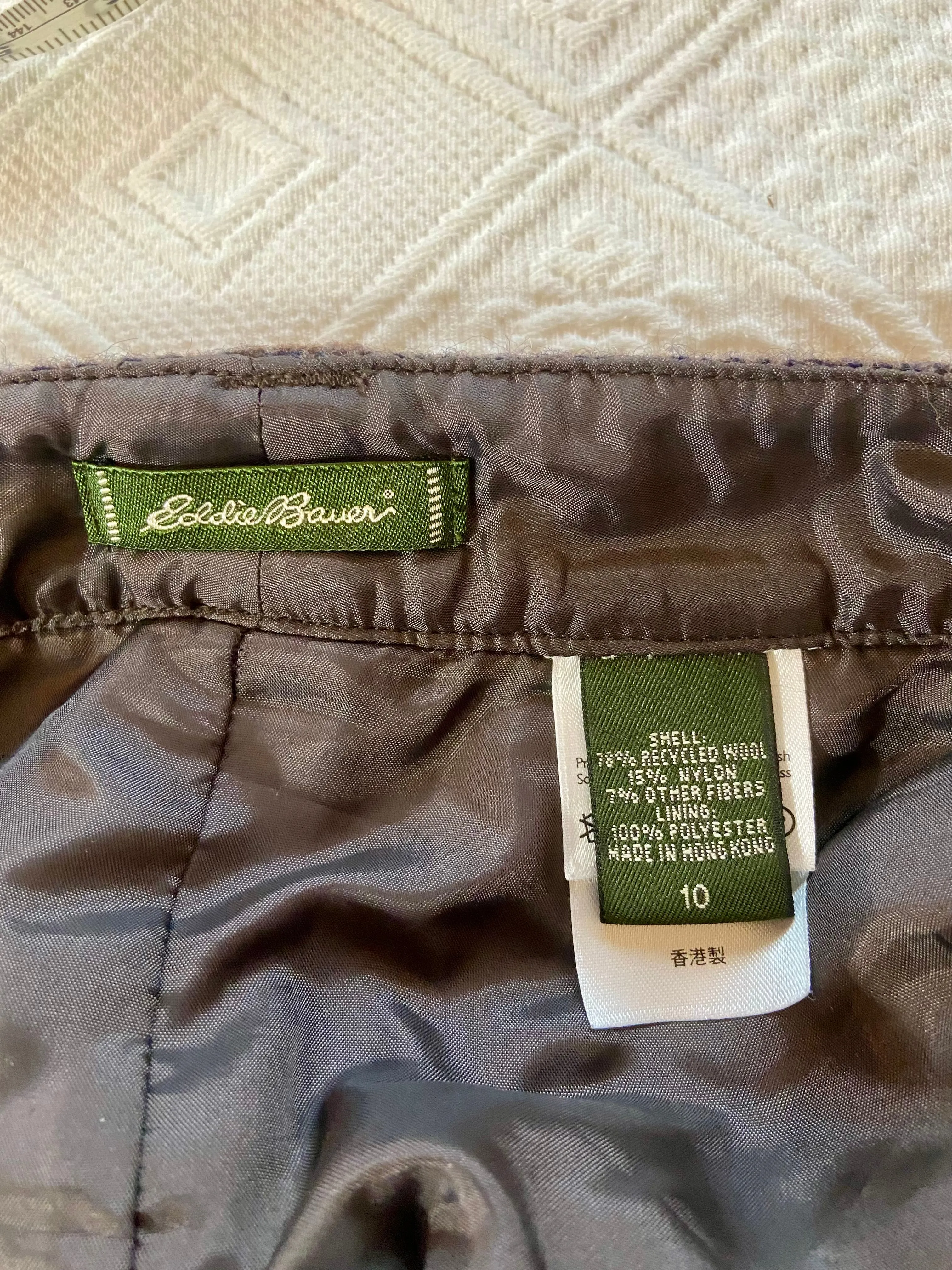 Eddie Bauer Plaid Wool Skirt