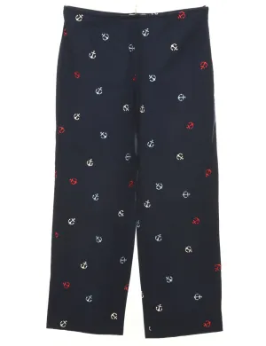 Embroidered Nautical Design Trousers - W30 L27
