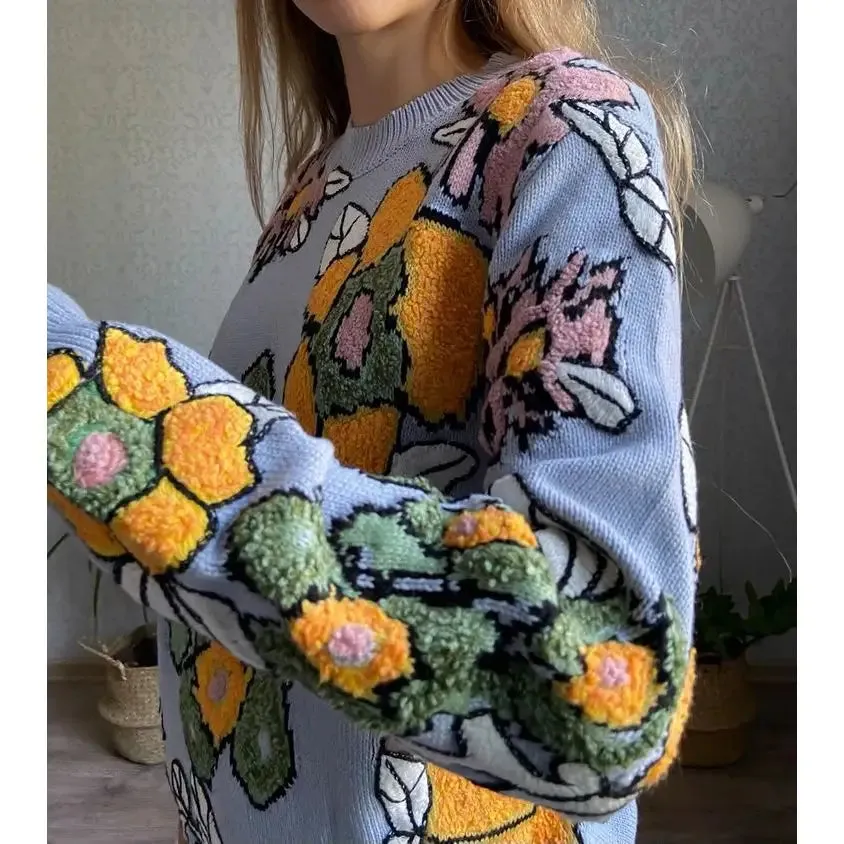 Embroidery Floral Sweater