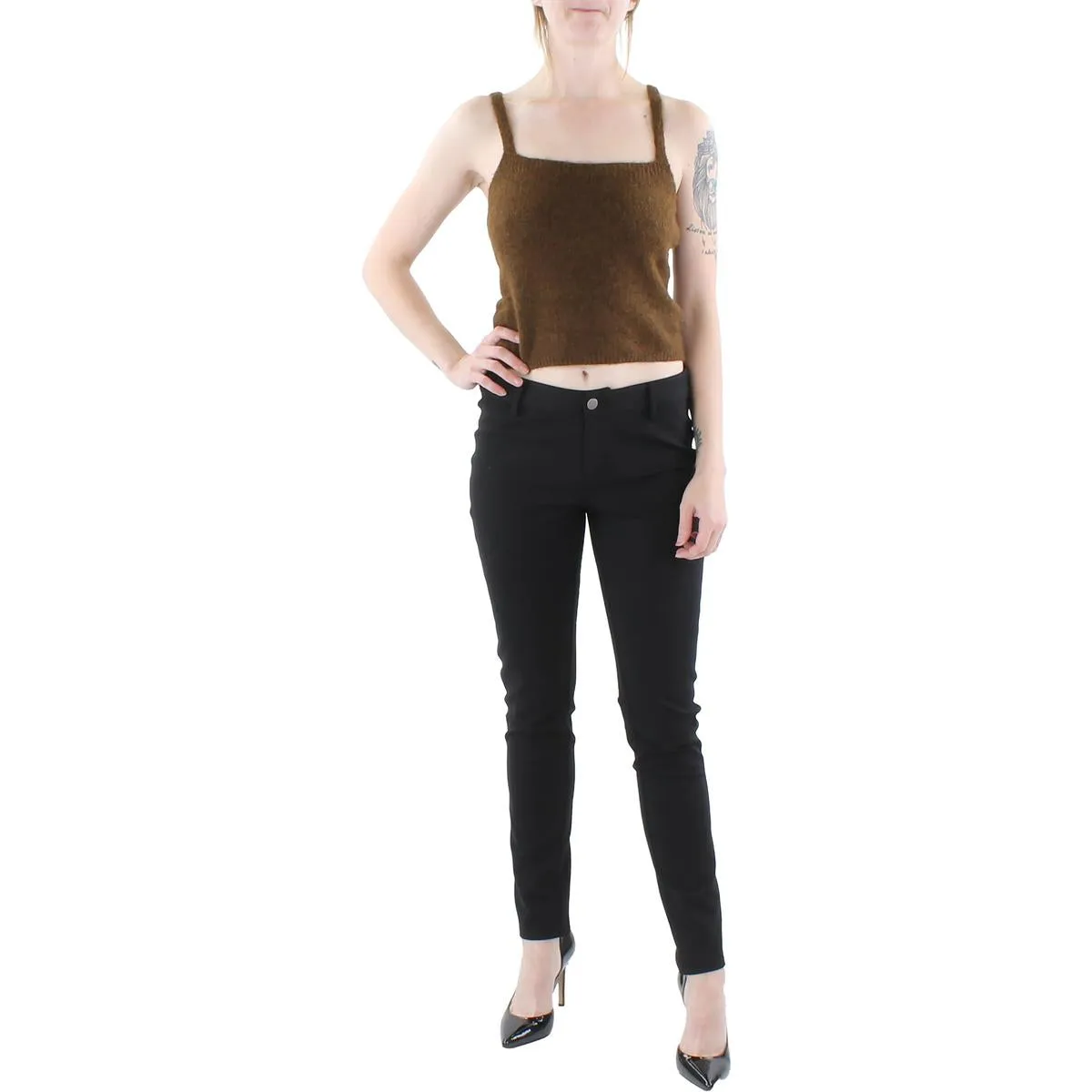 Endless Rose Womens English Factory Crop Knit Tank Top Sweater