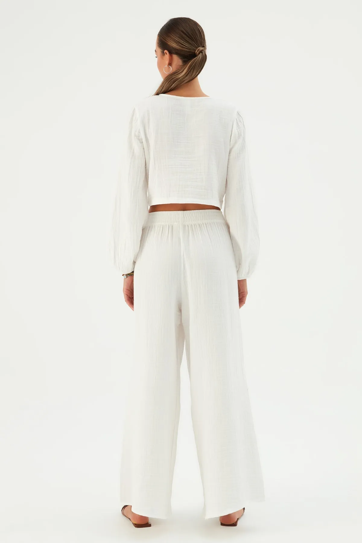 Enya Cotton Gauze Trousers Blue