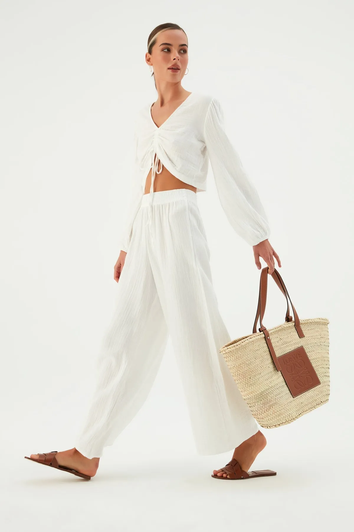 Enya Cotton Gauze Trousers Blue