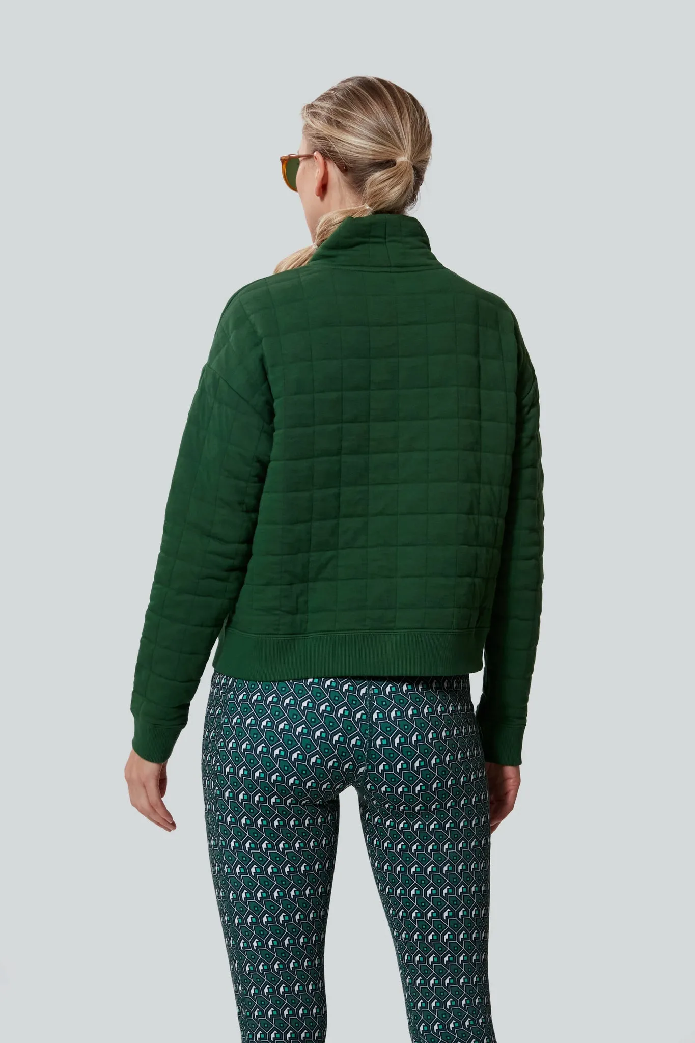 Fairway Green Quilted Wright Funnel Neck