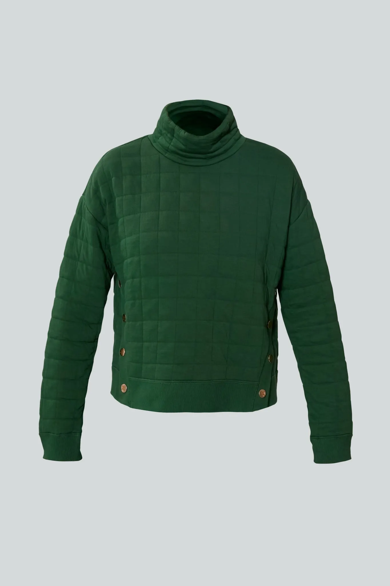Fairway Green Quilted Wright Funnel Neck