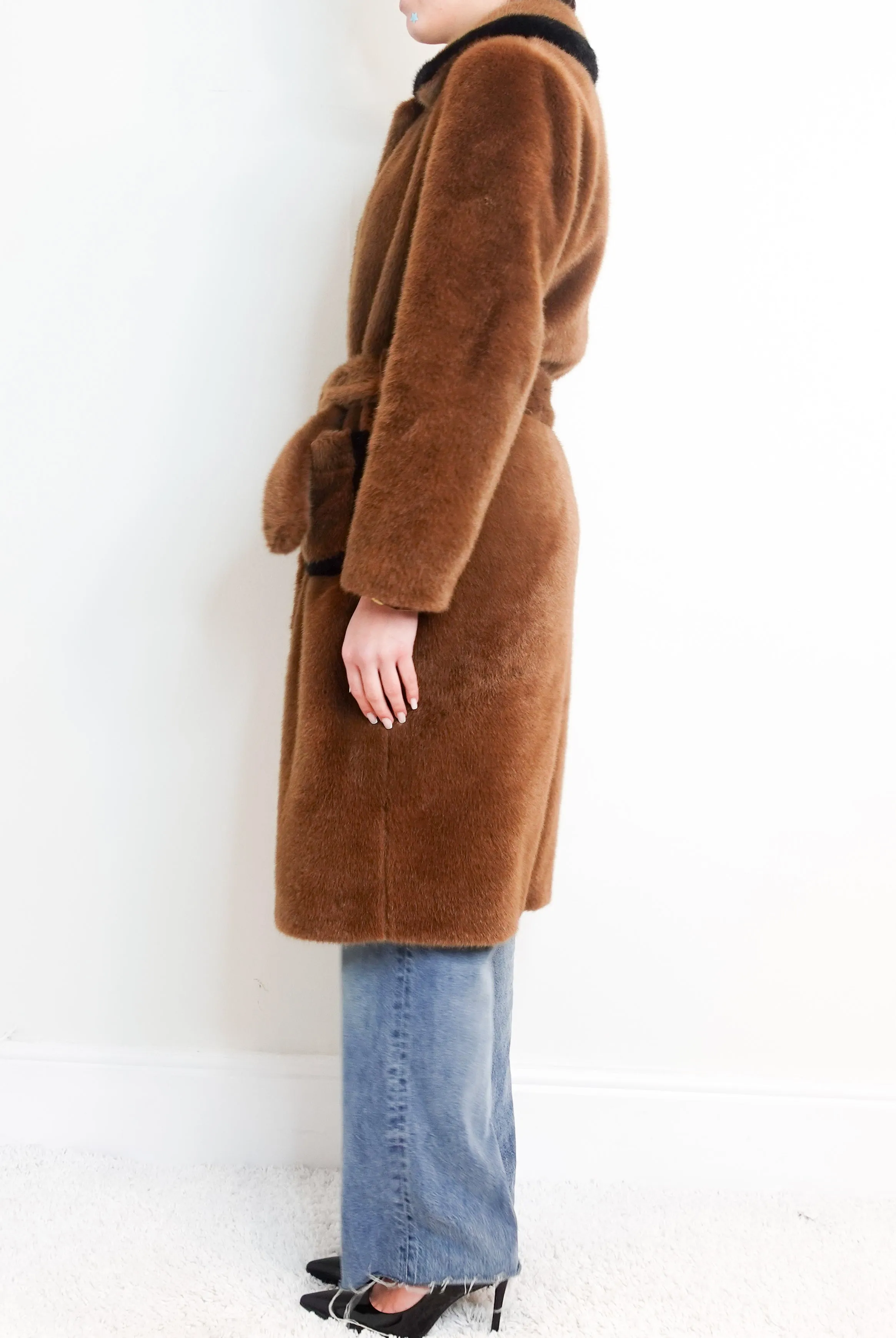 Faux fur Belted coat RRP £300