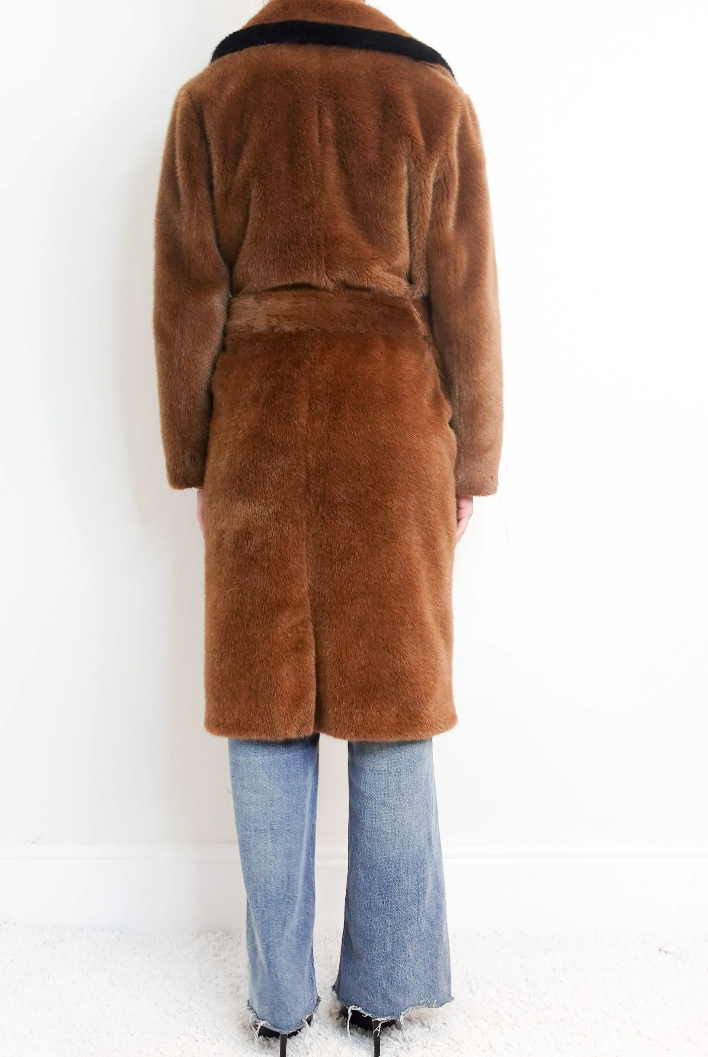 Faux fur Belted coat RRP £300
