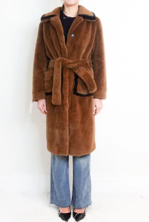 Faux fur Belted coat RRP £300
