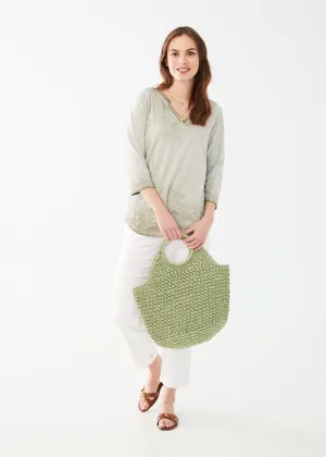 FDJ 3/4 Sleeve Split Neck Top