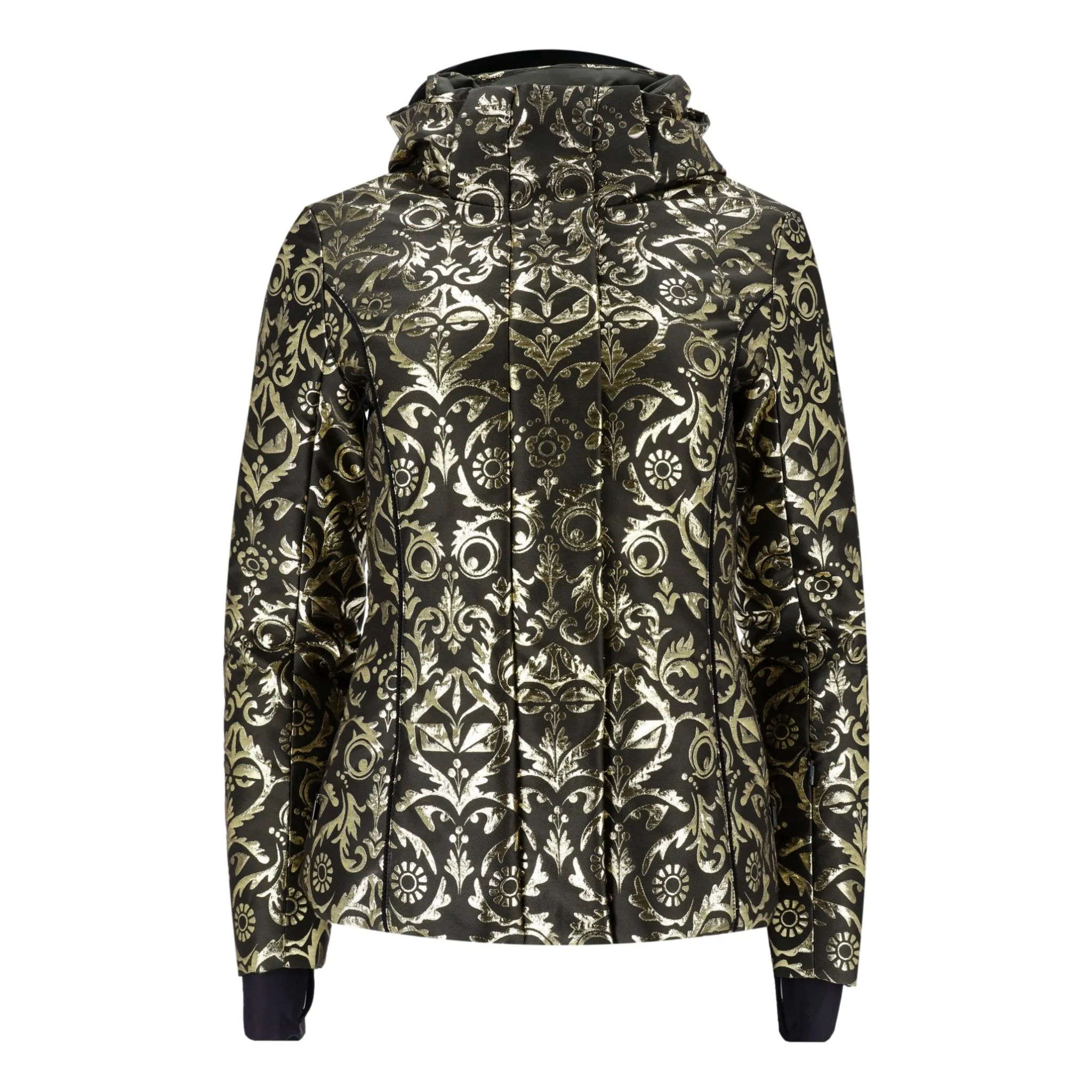 Fendi Goose Down Brocade & Fox Fur Trim Coat. Size 40IT
