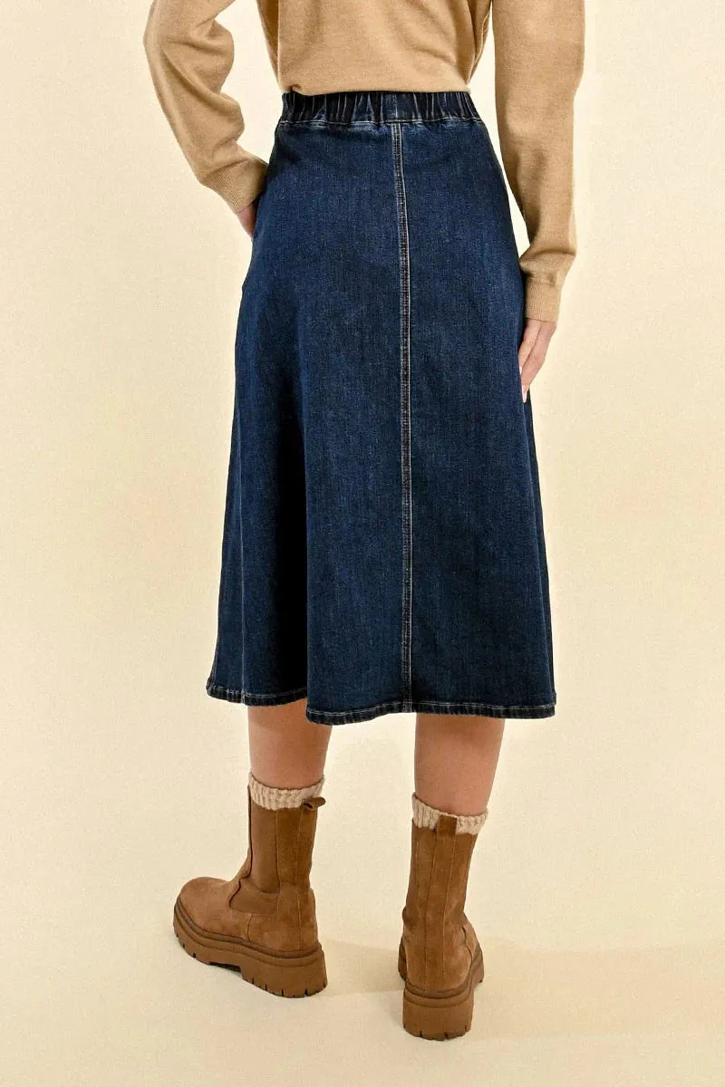 *FINAL SALE* Molly Bracken Denim Midi Skirt