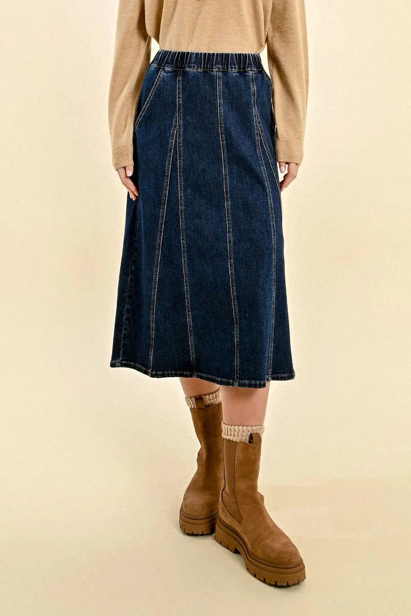 *FINAL SALE* Molly Bracken Denim Midi Skirt