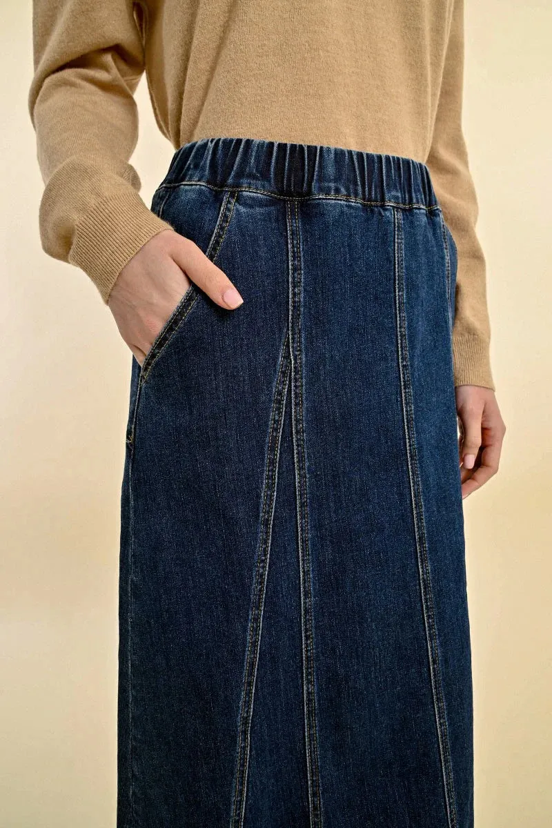 *FINAL SALE* Molly Bracken Denim Midi Skirt