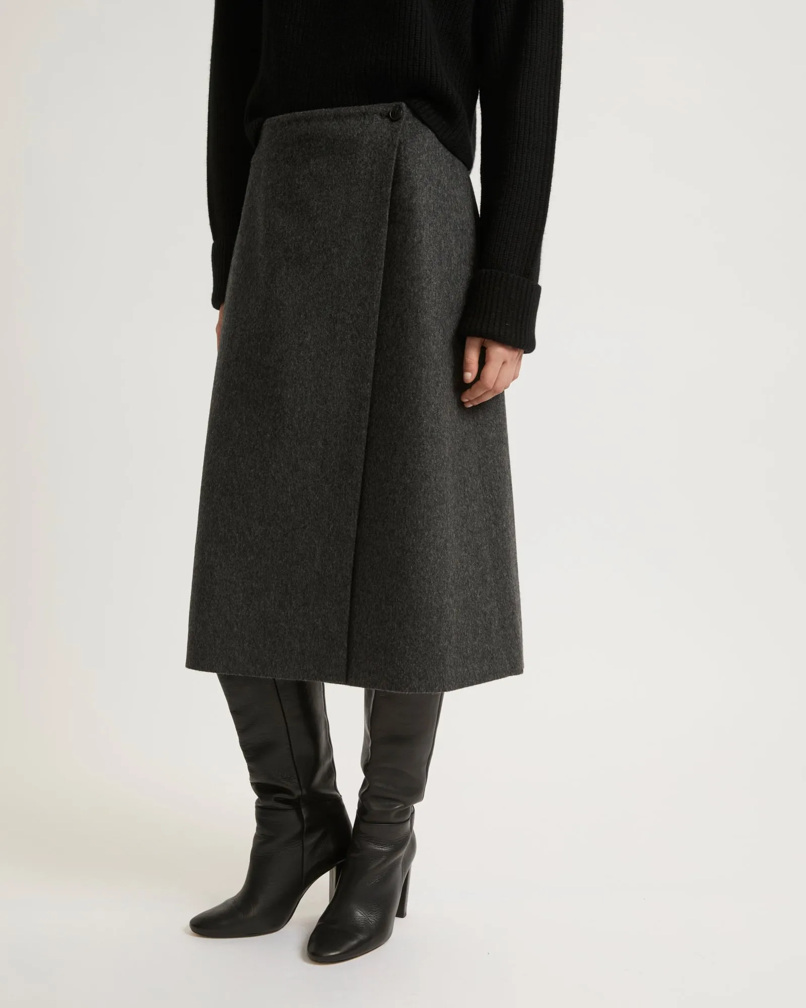 Flannel wrap skirt