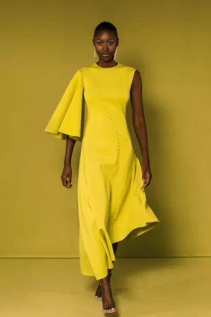 Flared Midi Dress with Bell Sleeve