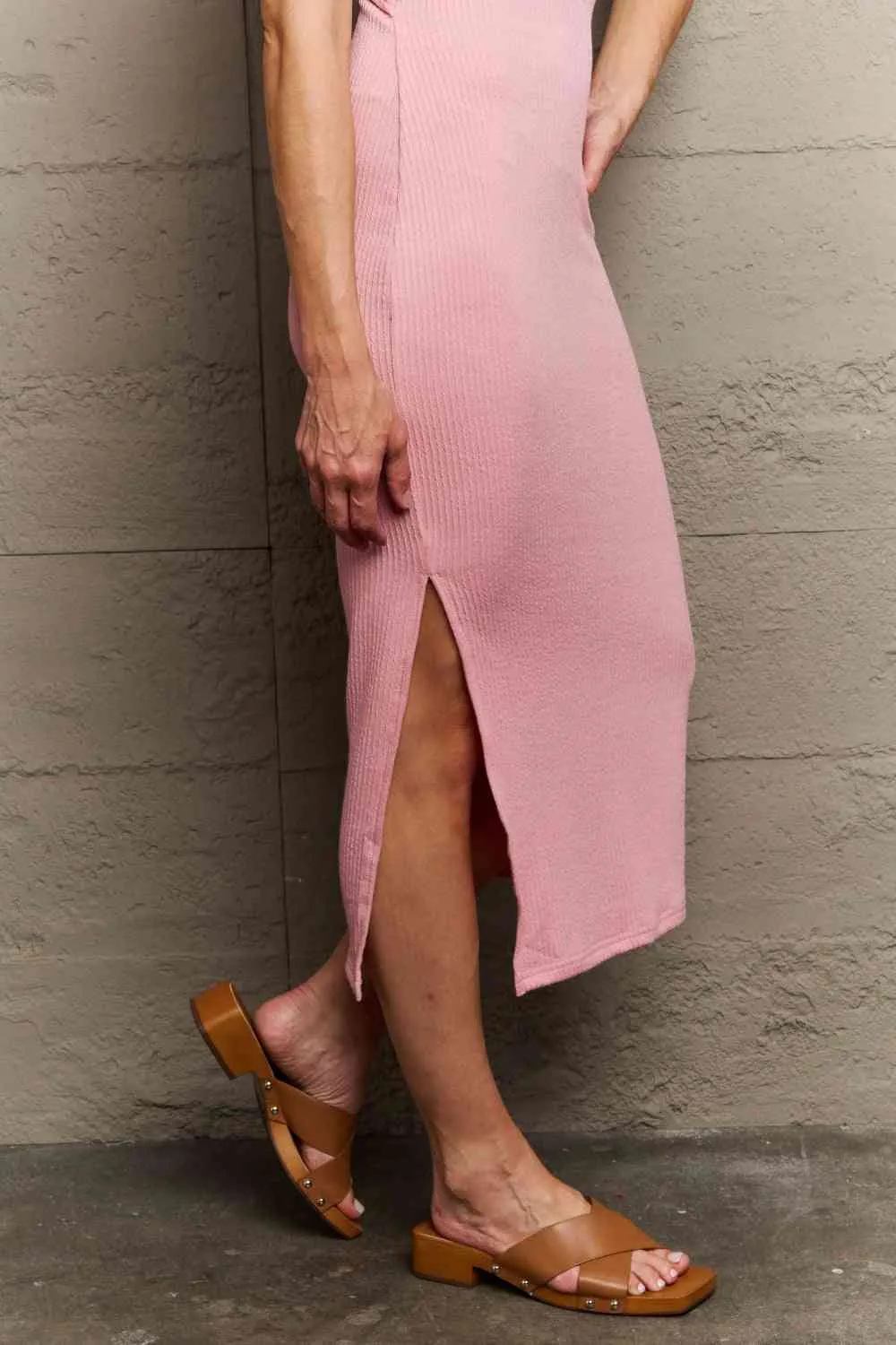 Full Size For The Night Fitted Sleeveless Midi Dress