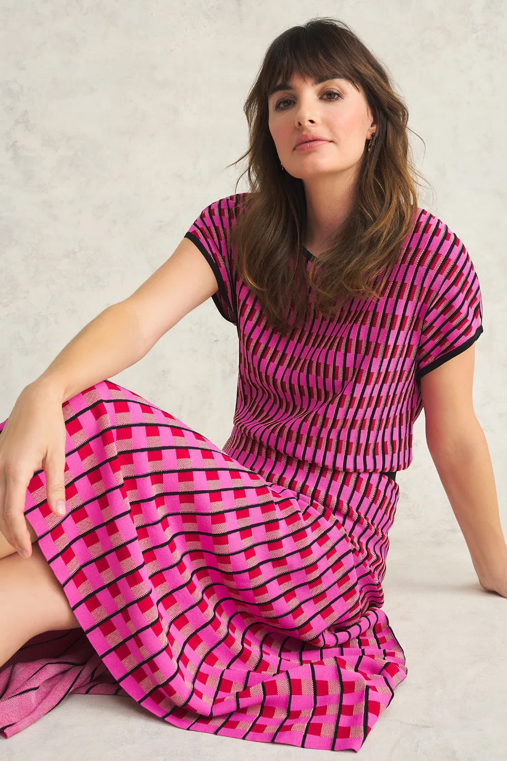 Geo Jacquard Knit Skirt