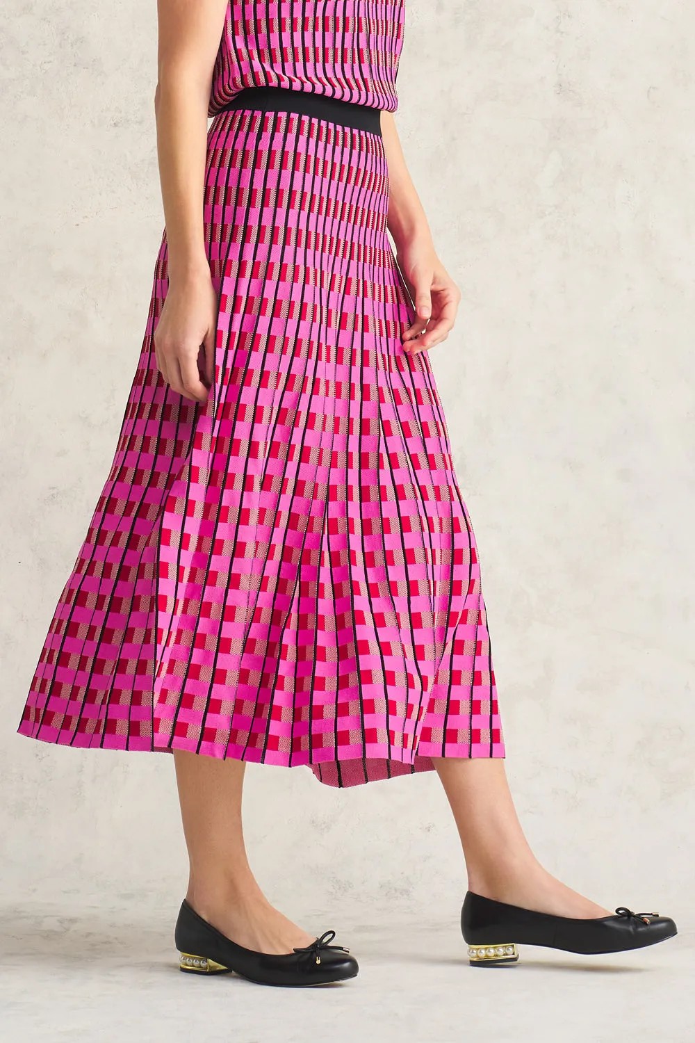 Geo Jacquard Knit Skirt