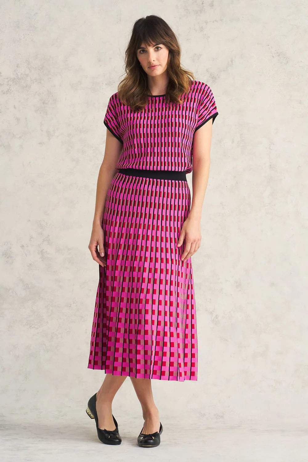 Geo Jacquard Knit Skirt