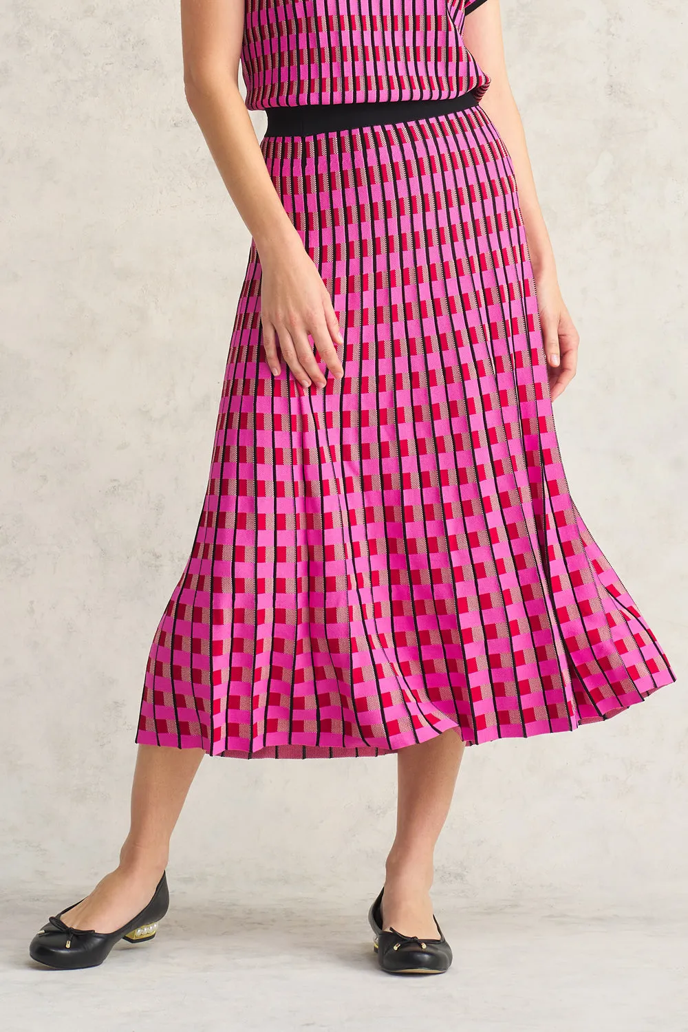 Geo Jacquard Knit Skirt