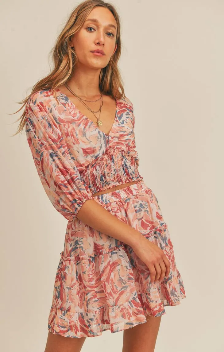 Girl On The Run Top and Mini Skirt Set