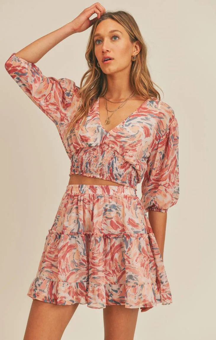 Girl On The Run Top and Mini Skirt Set