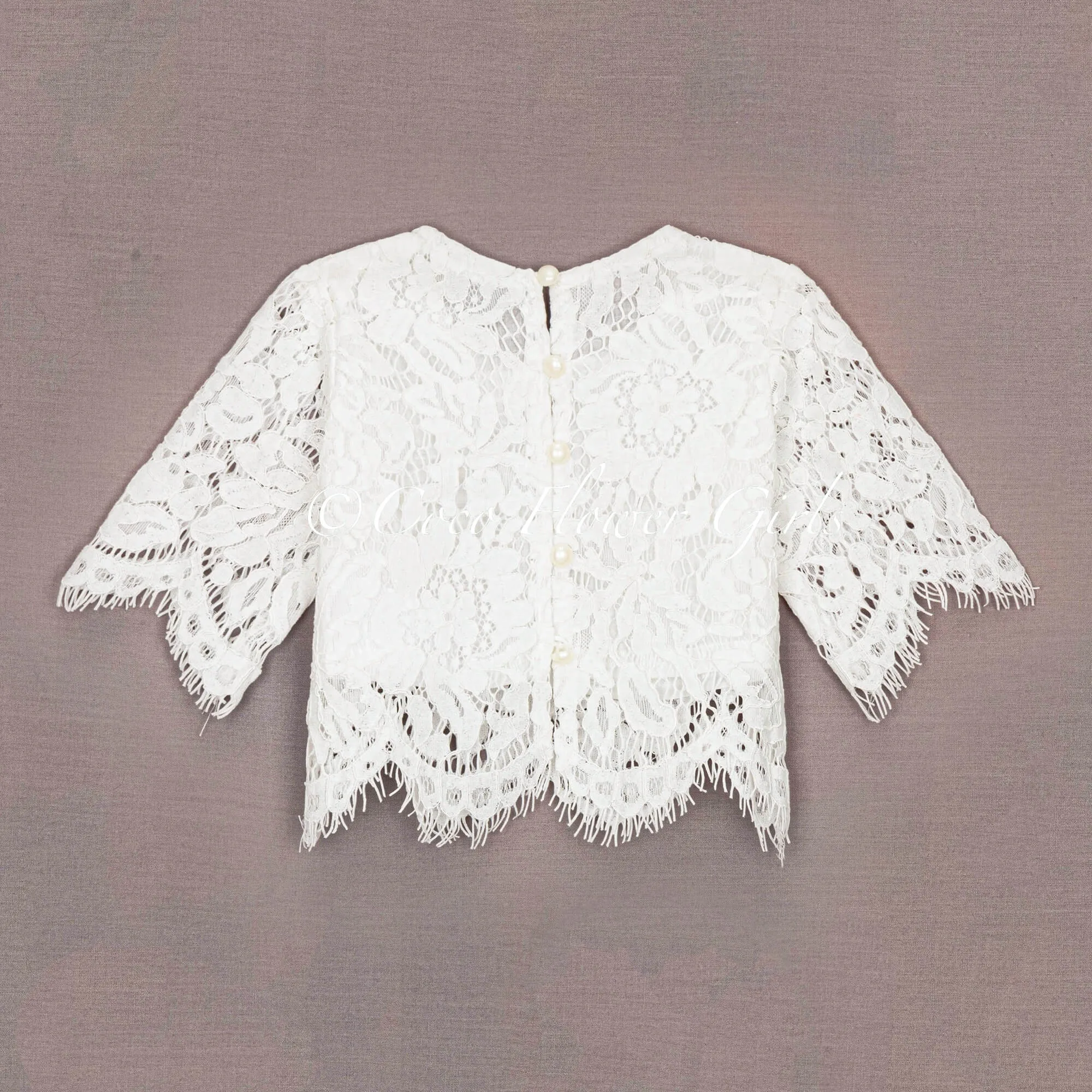 Girls Lace Top - Sleeveless or 3/4 Sleeve