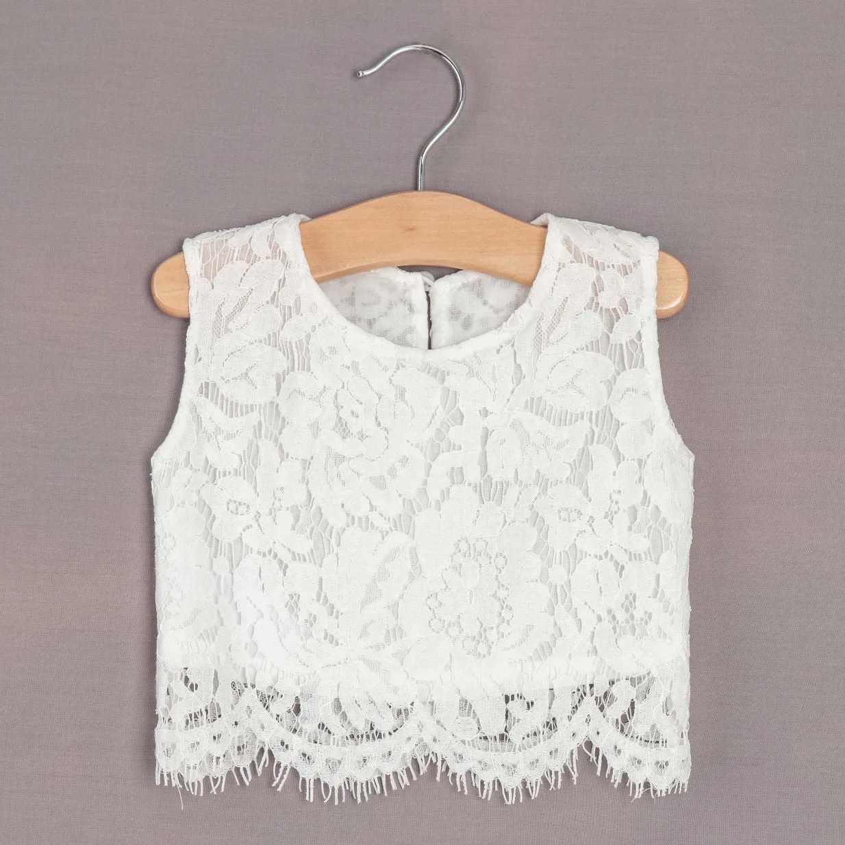Girls Lace Top - Sleeveless or 3/4 Sleeve