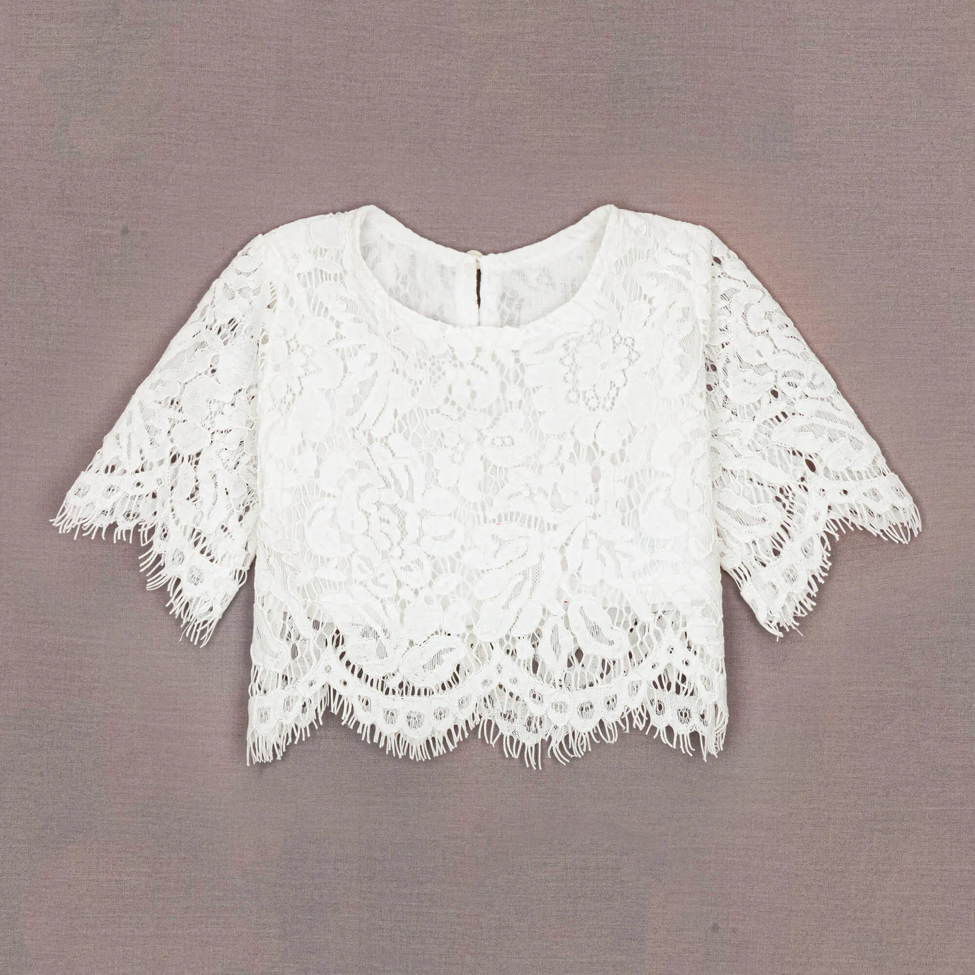 Girls Lace Top - Sleeveless or 3/4 Sleeve
