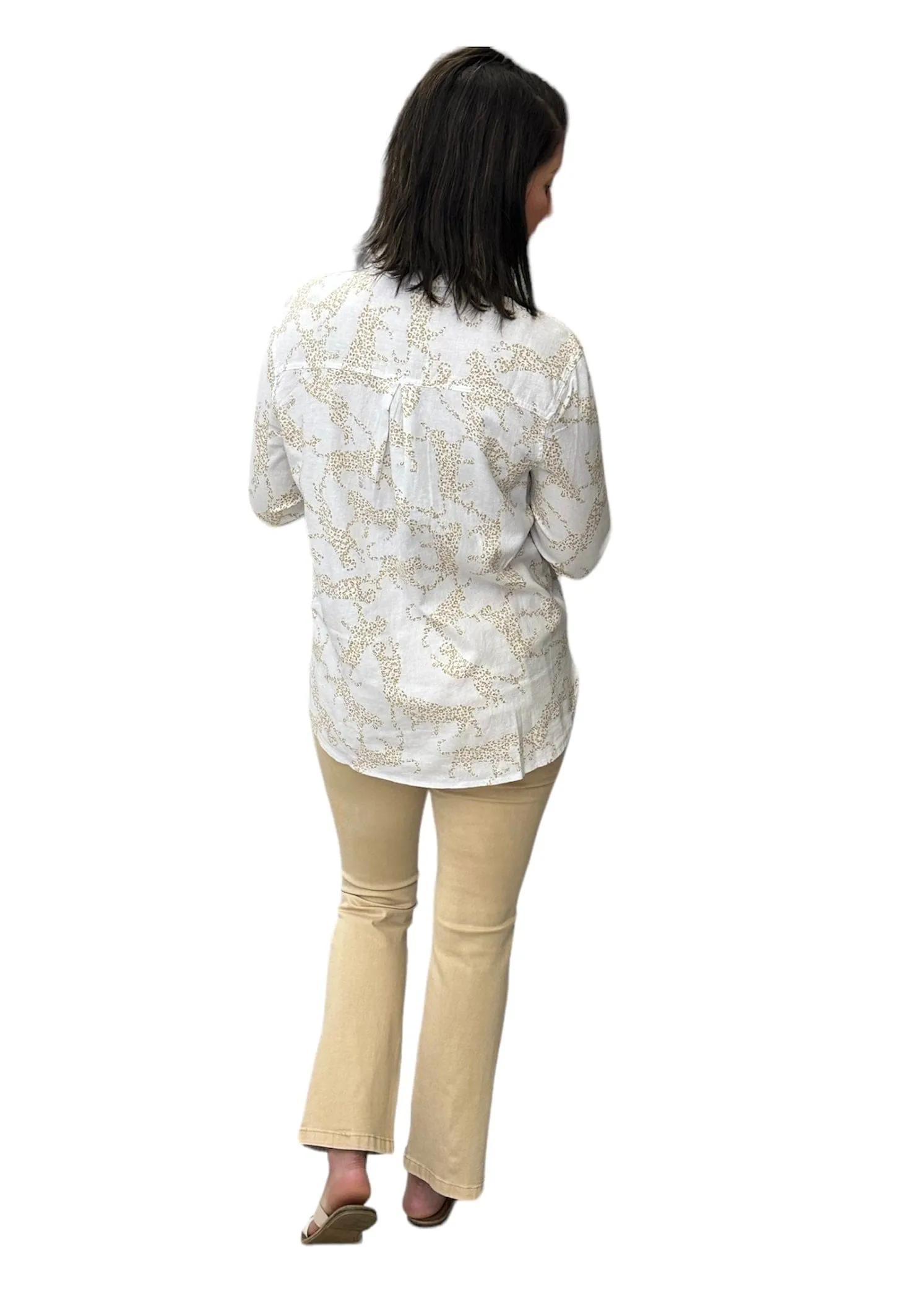 Golden Cheetah Button Down Top