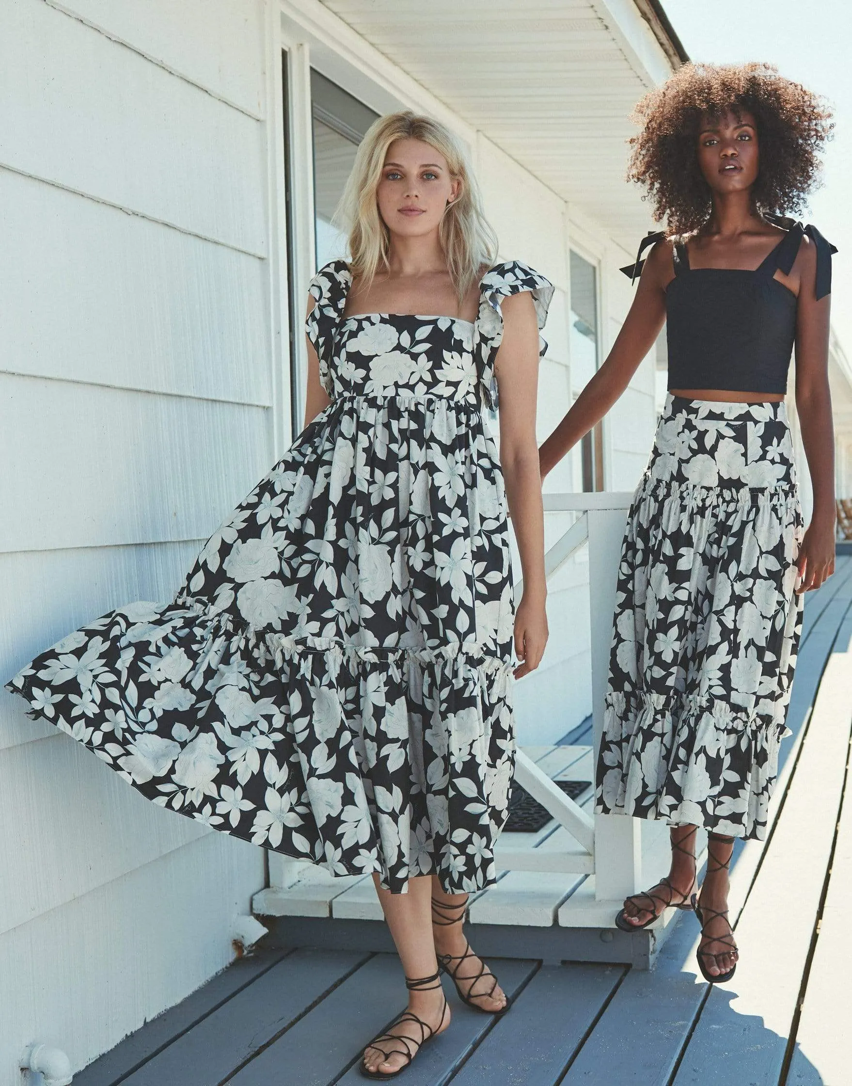Graphic Floral Tisbury Skirt