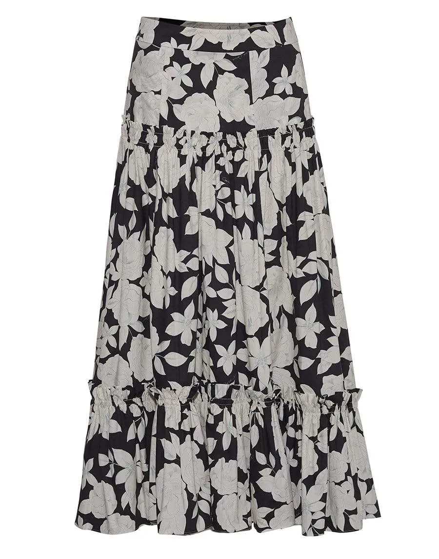 Graphic Floral Tisbury Skirt