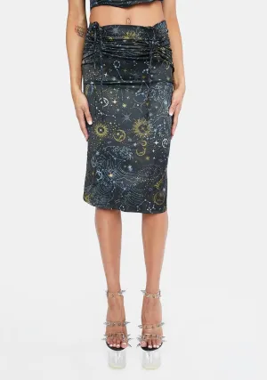 Guide My Life Satin Midi Skirt