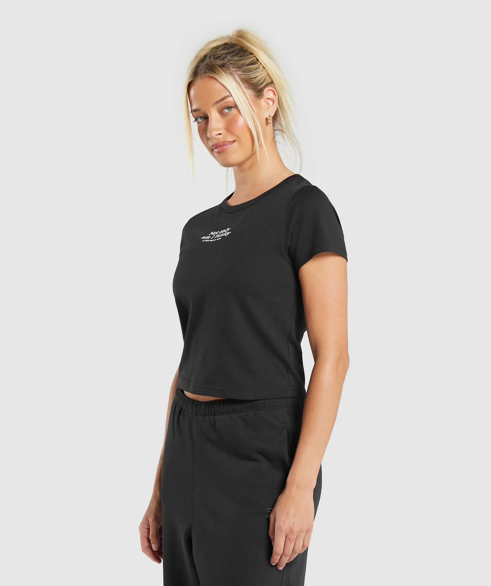 Gymshark Lift Heavy Baby Tee - Black