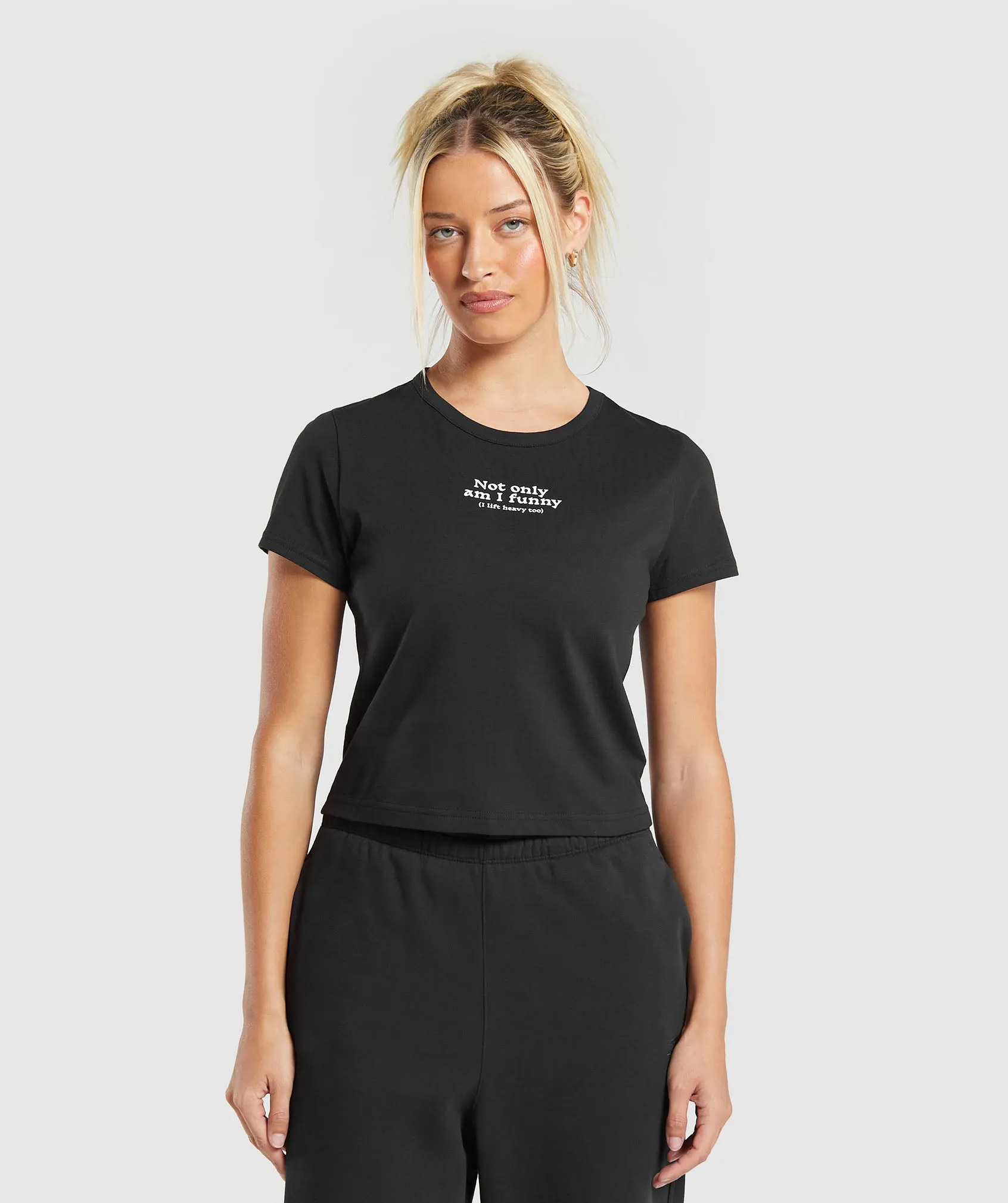Gymshark Lift Heavy Baby Tee - Black