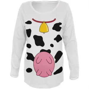 Halloween Cow Costume Udders Funny Maternity Soft Long Sleeve T Shirt