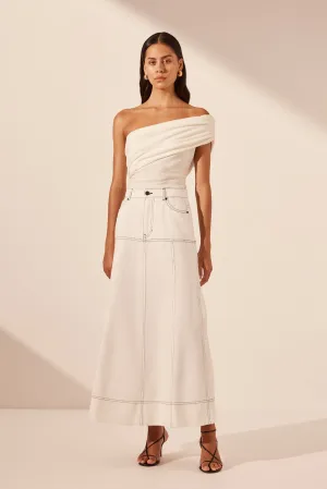 HANA PANELLED MIDI SKIRT