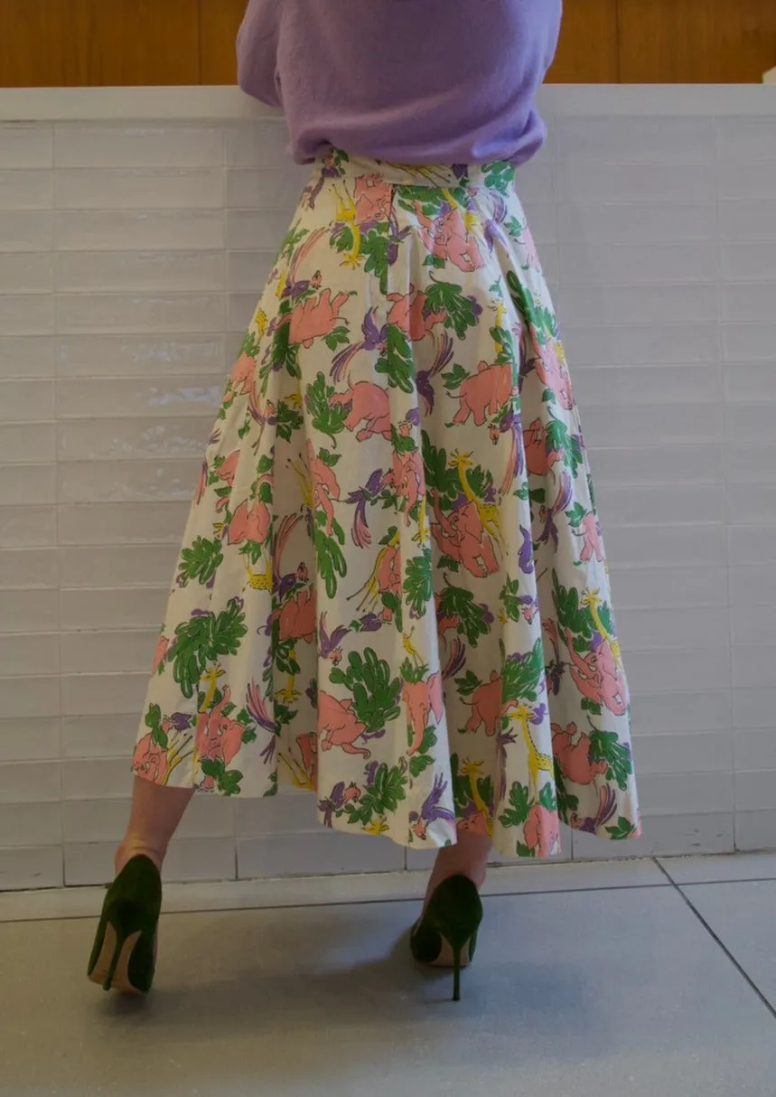 Happiest Abstract Animal Print Circle Skirt - 30