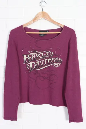 HARLEY DAVIDSON Wings Y2K Front Back Long Sleeve Tee USA Made (Women's XL)