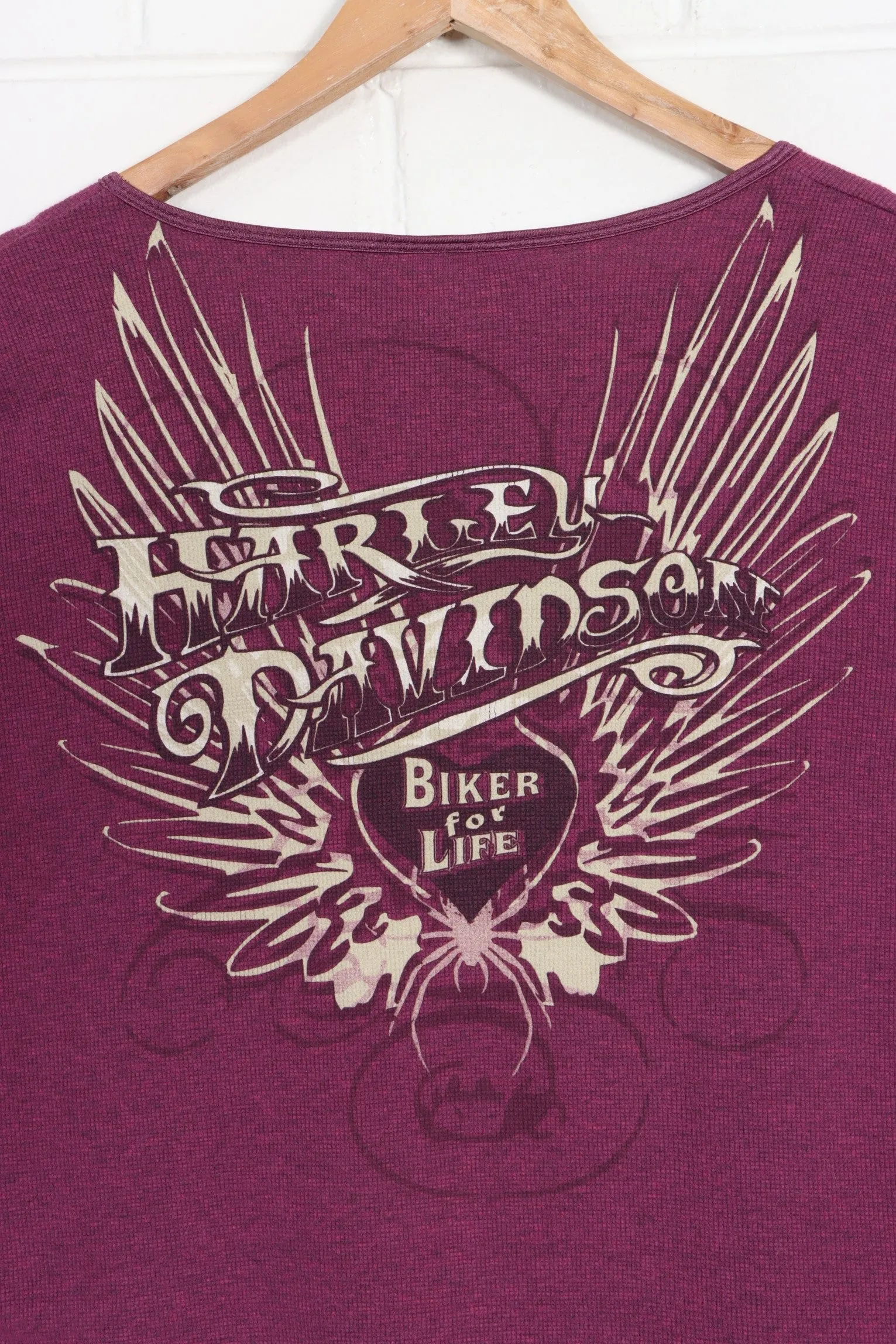 HARLEY DAVIDSON Wings Y2K Front Back Long Sleeve Tee USA Made (Women's XL)