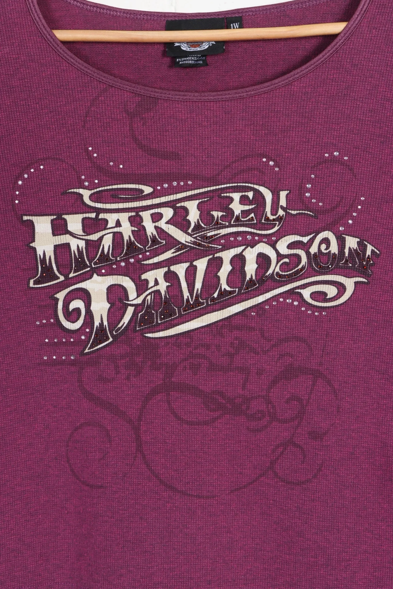 HARLEY DAVIDSON Wings Y2K Front Back Long Sleeve Tee USA Made (Women's XL)