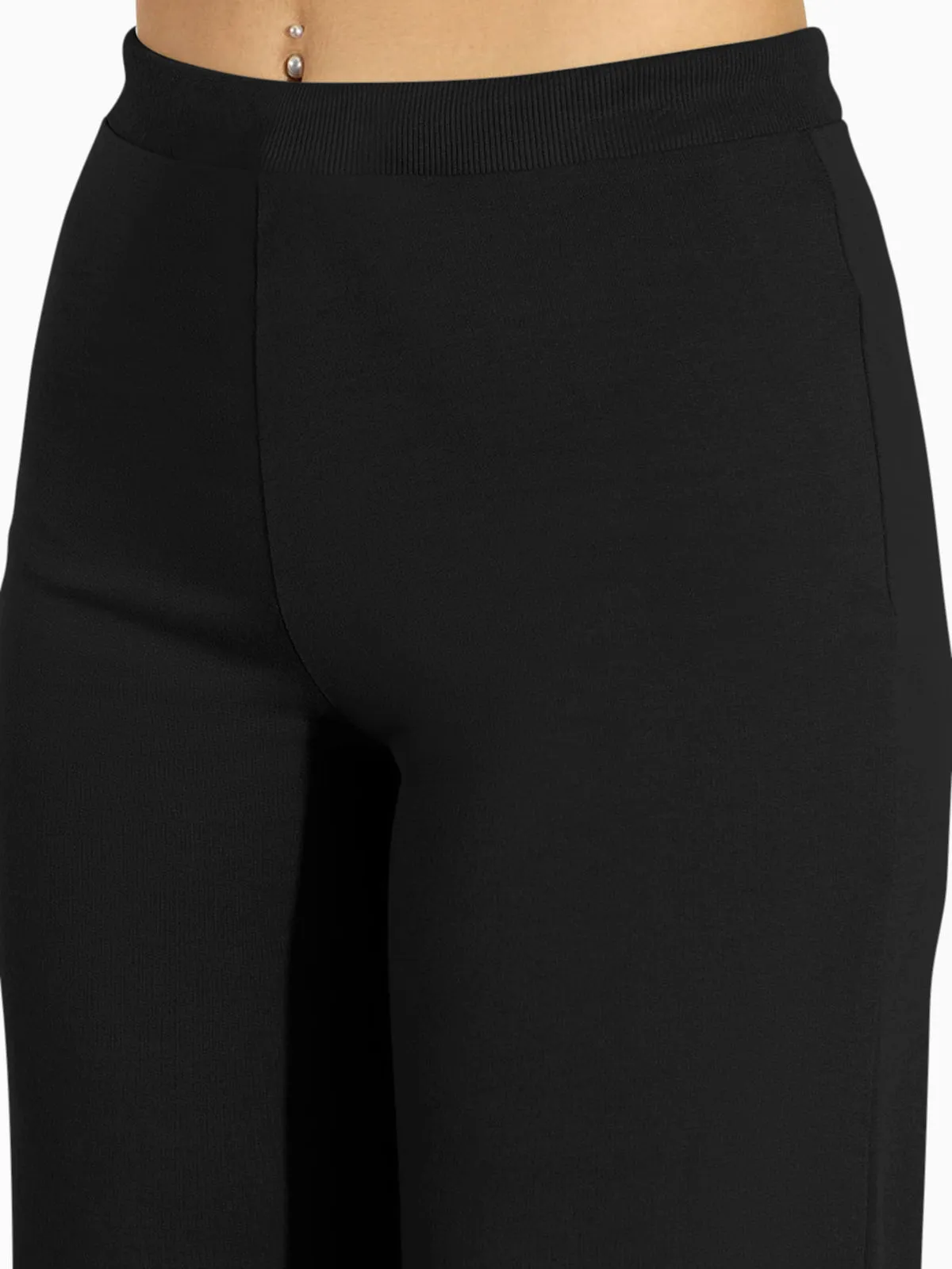 HELLCAT Trendy Black Trousers for Women | Women Trouser Pants | Korean Trousers for Women | Palazzo for Women | Baggy Fit Trousers | Bell Bottom Trousers