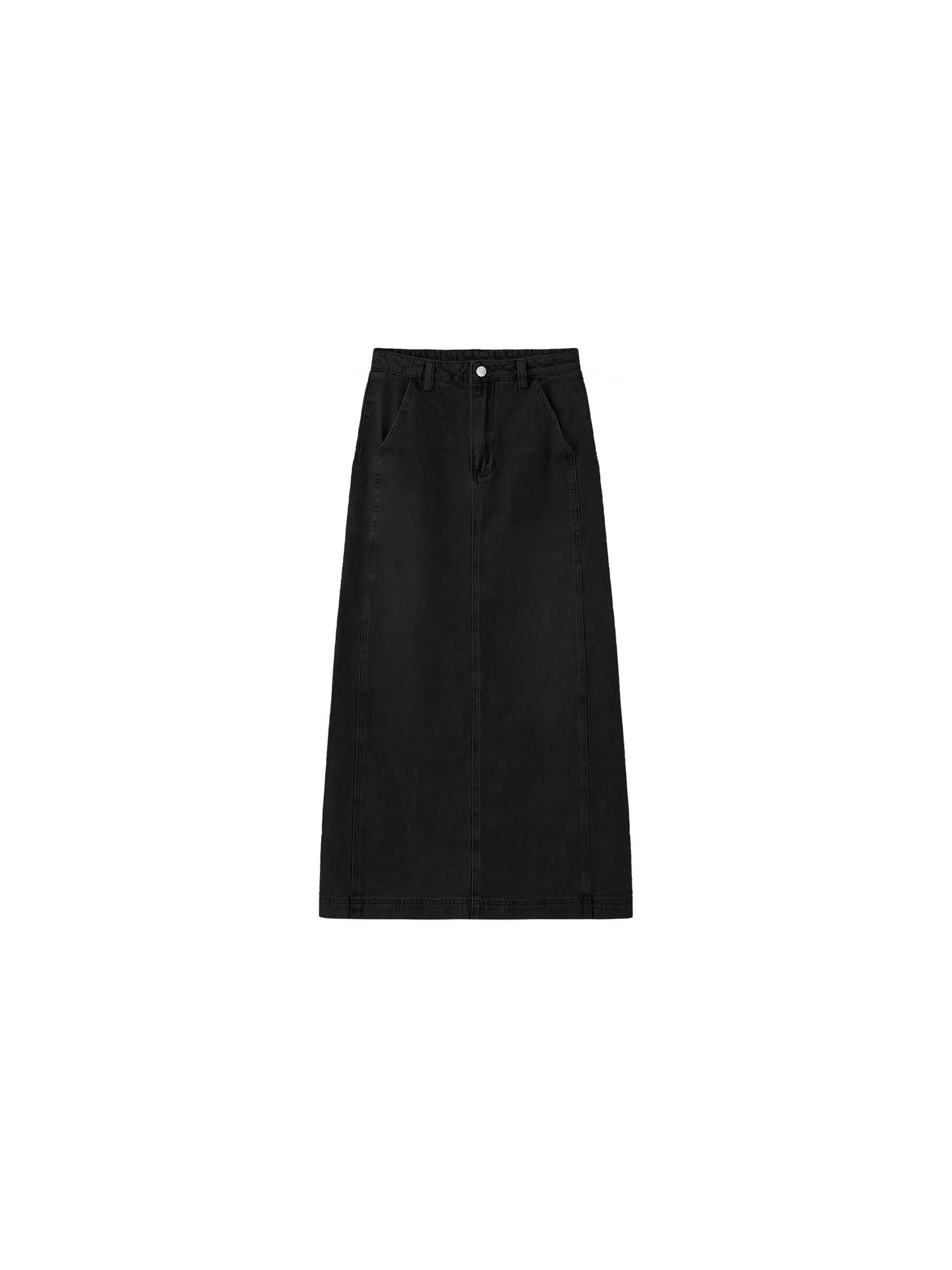 High Waisted A-line Denim Skirt