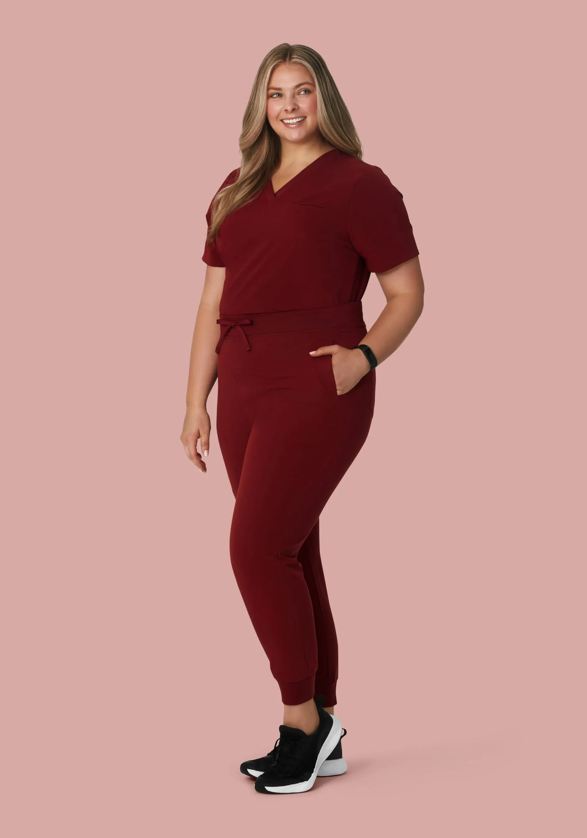 High Waisted Joggers Fired Brick