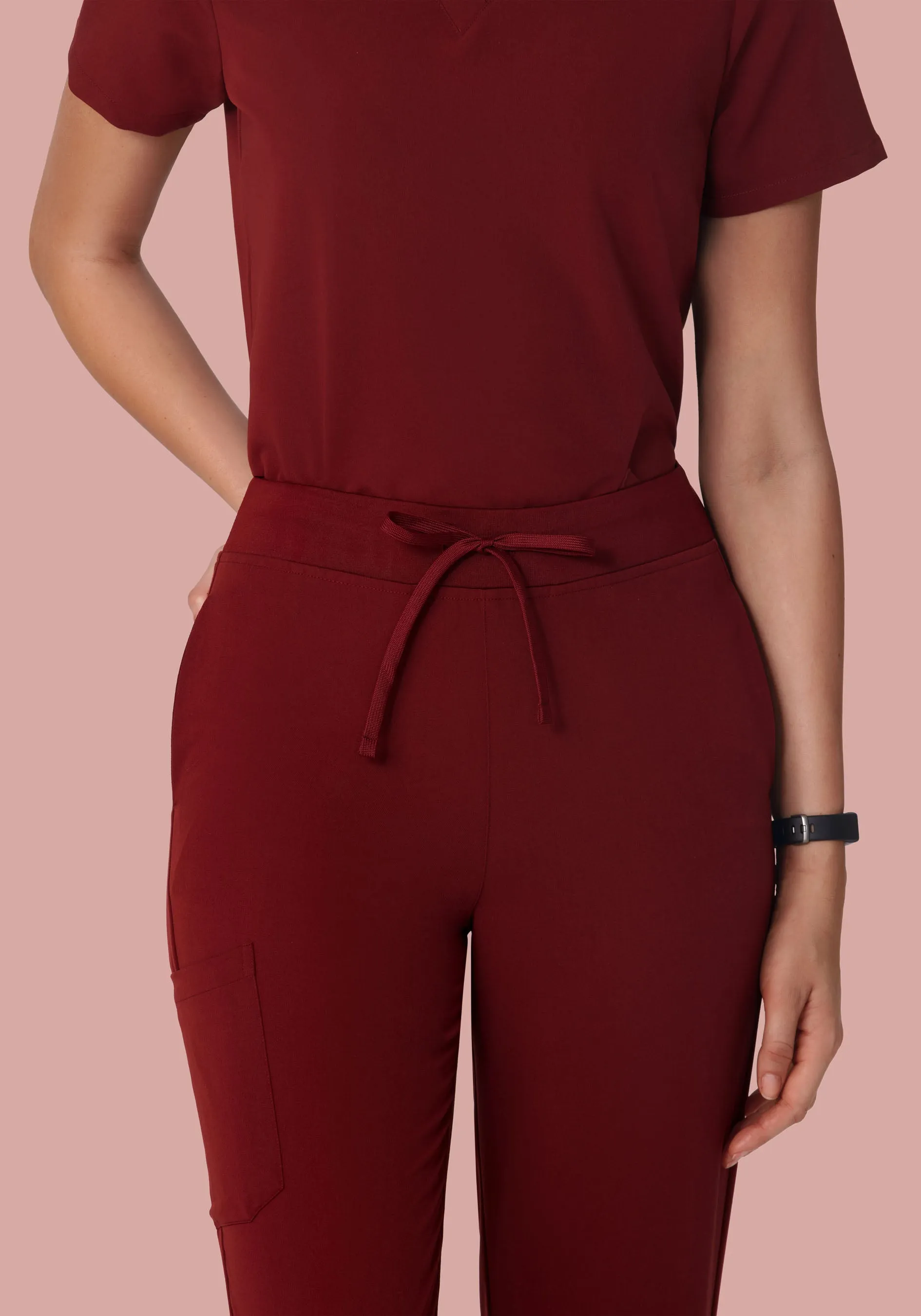 High Waisted Joggers Fired Brick