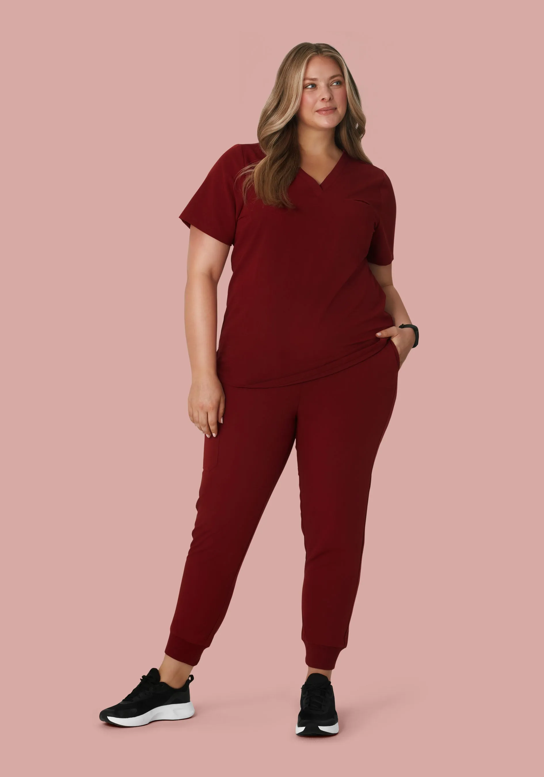 High Waisted Joggers Fired Brick