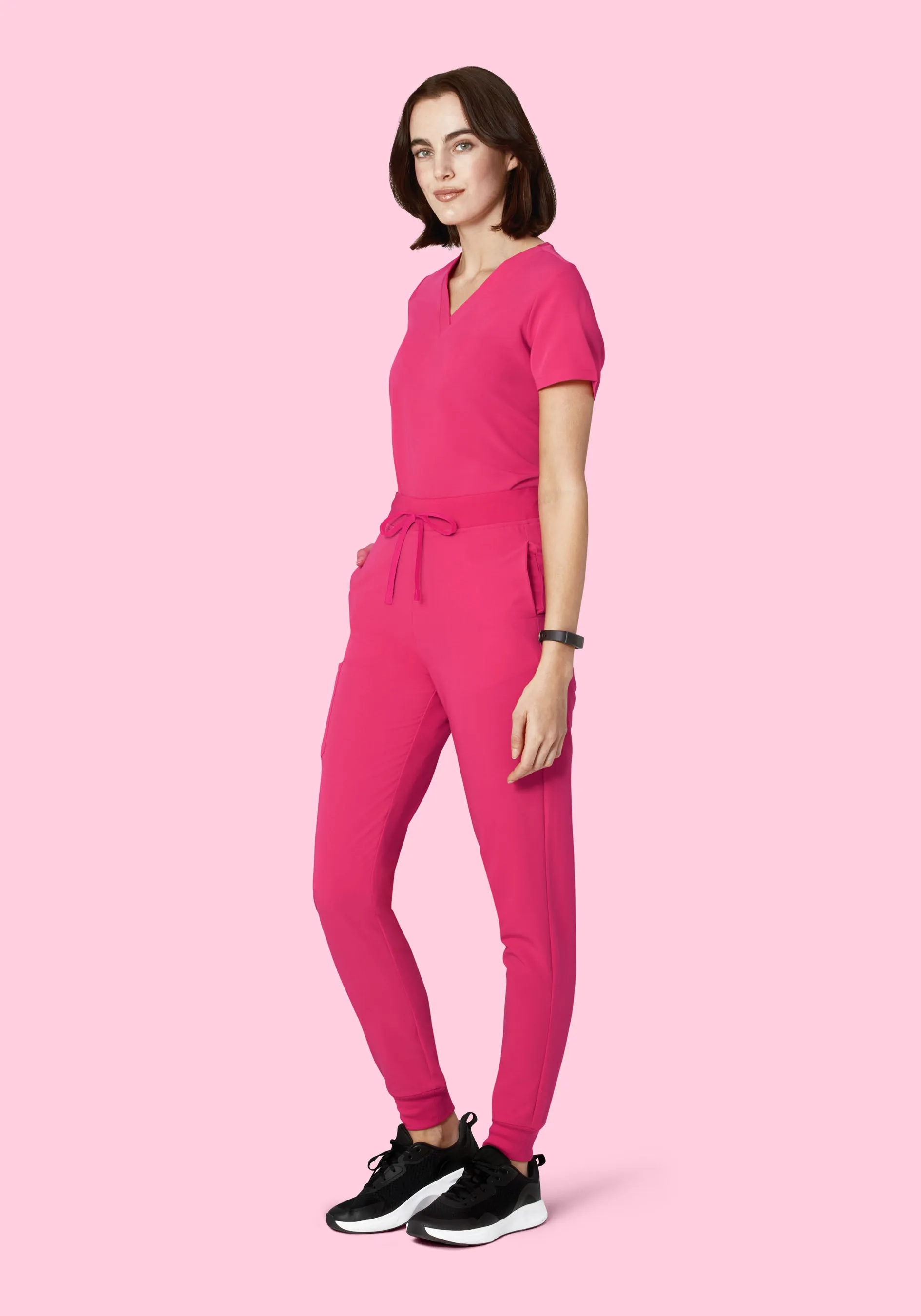 High Waisted Joggers Hot Pink