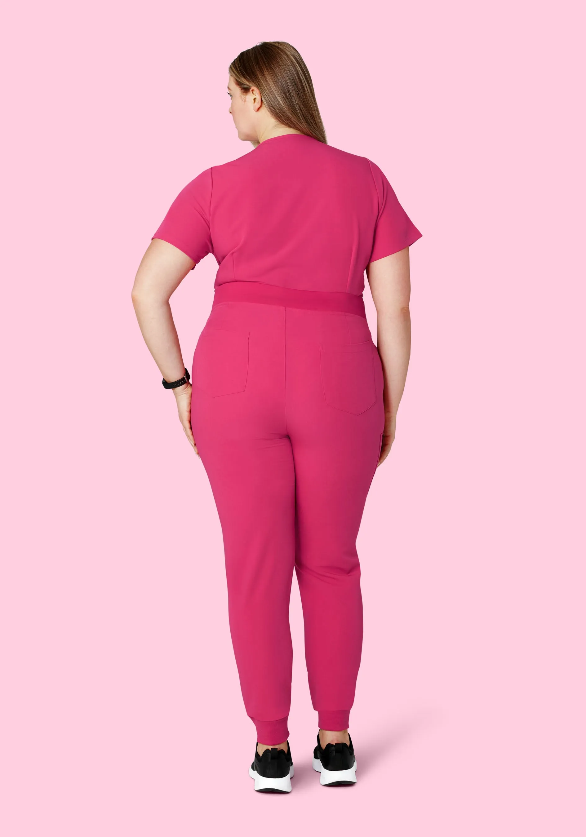 High Waisted Joggers Hot Pink
