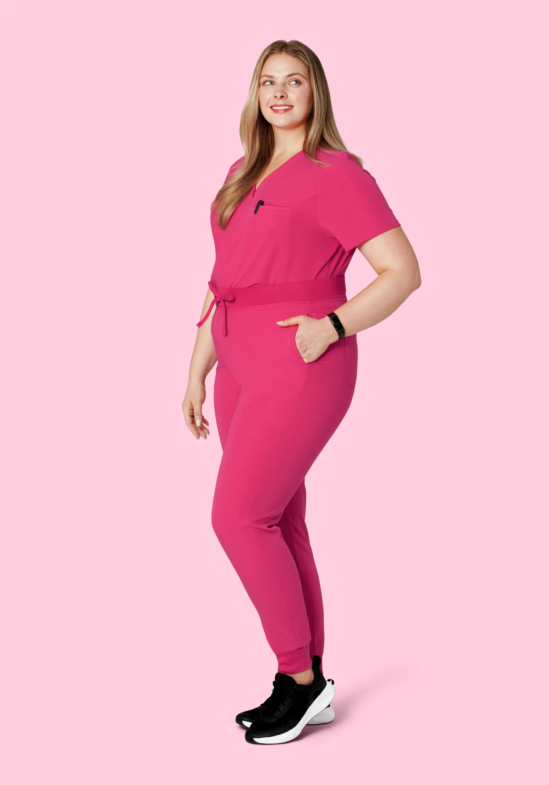High Waisted Joggers Hot Pink