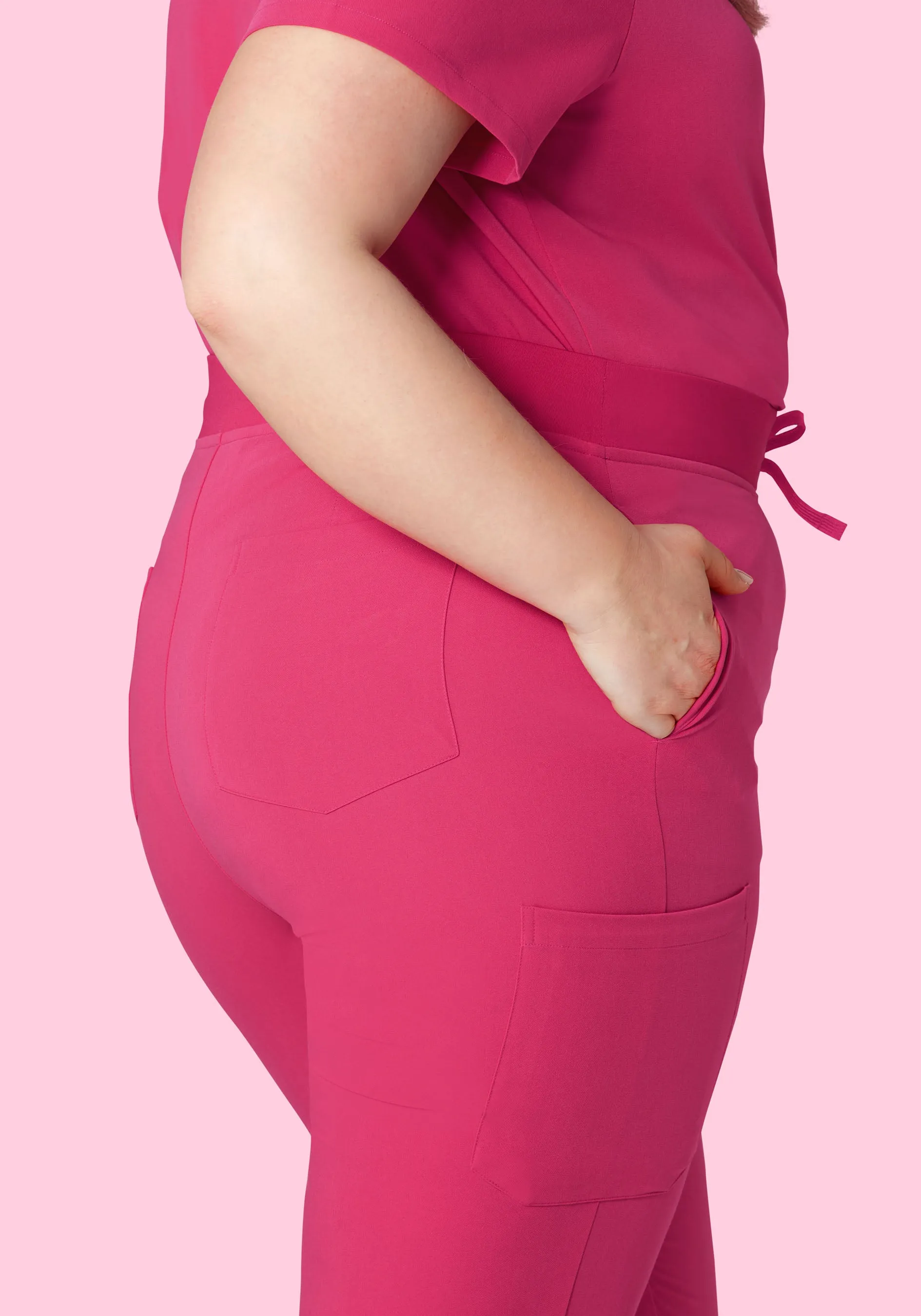 High Waisted Joggers Hot Pink
