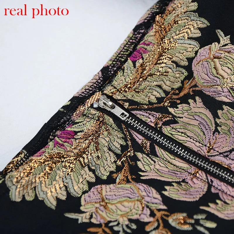 Highstreet Square Collar Jacquard Boned Puff Sleve Women Crop Top